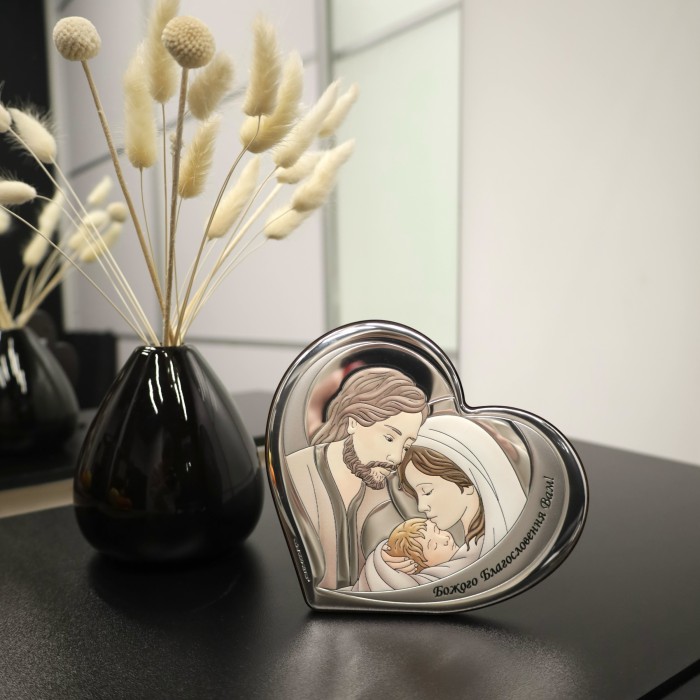 Срібна ікона Св Родина Артикул QF6003/3C (15,5*14 см)