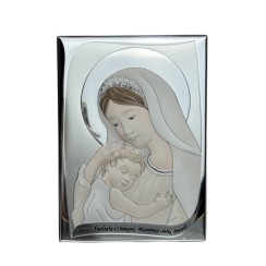 Срібна ікона Богородиця з немовлям Артикул QF6002/3С (13*18 см)