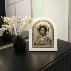 Срібна ікона Cпаситель Артикул 6688/4W (22,1*26,8 см)