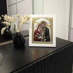Срібна ікона Свята Родина Артикул 6696/4WCO (22,2*27 см)