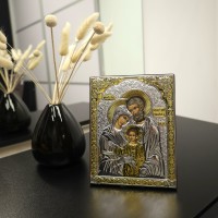 Срібна ікона Свята Родина Артикул 6696/3 (13,7*17,2 см)