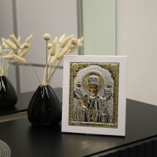 Срібна ікона Святий Миколай Артикул 6693/3W (17,7*21,2 см)