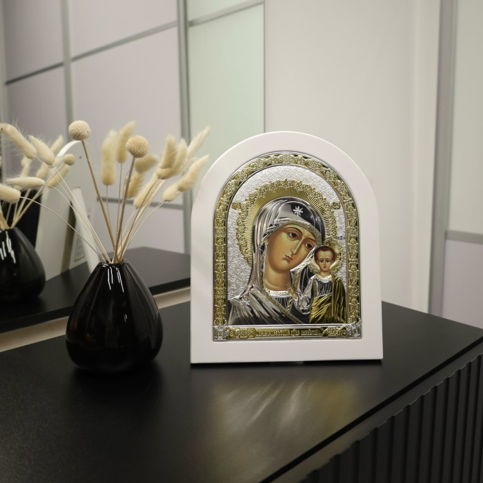 Срібна ікона Богородиця Артикул 6691/4W (22,1*26,8 см)