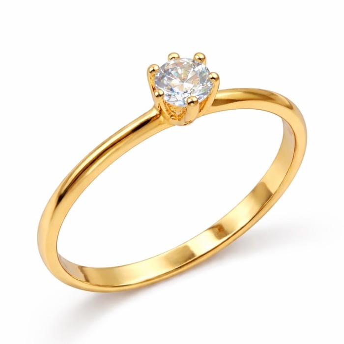 Золота каблучка з фіанітом на пропозицію Розмір 17 Артикул 1910