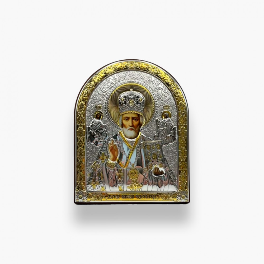 Срібна ікона «Святий Миколай». Артикул  6694/3 -8053736339878