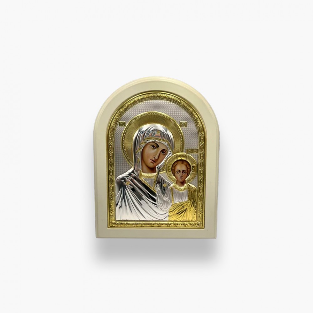 Срібна ікона «Богородиця  з Ісусом ». Артикул AUGUSTIN Aw5-04