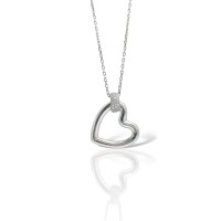 Срібне кольє з  вставкою фіаніту Розмір 45 Артикул GS-05-NecklaceK002-10