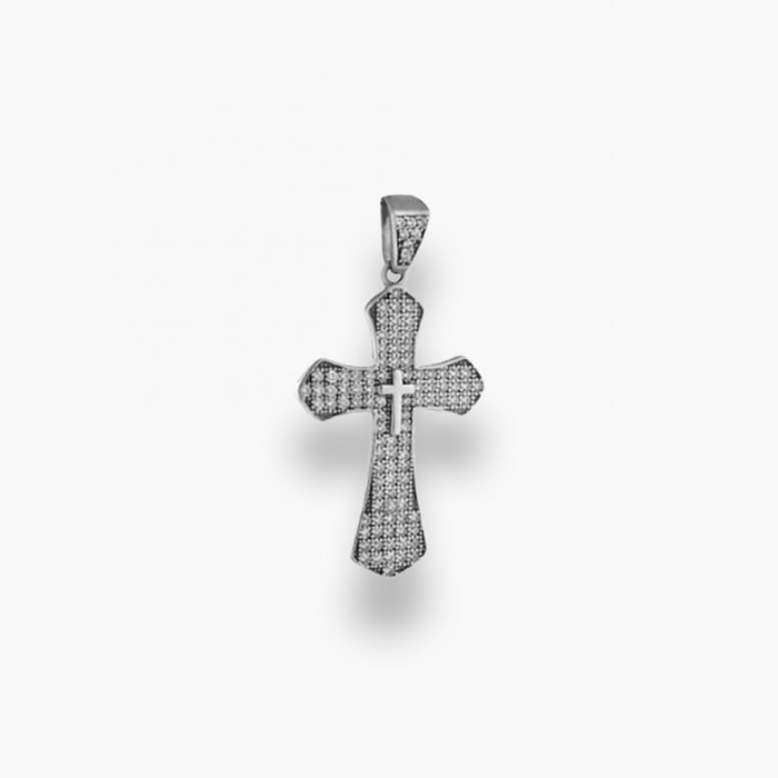 Срібний хрестик з фіанітами Артикул : ЛК-0002р