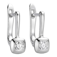 Золоті сережки з білого золота з діамантами Артикул 22961