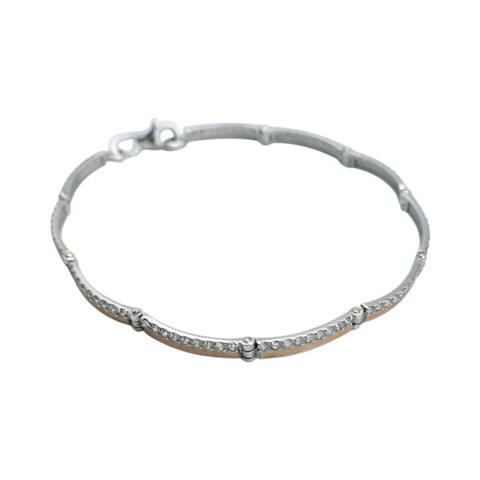 Срібний браслет з золотою пластиною Артикул 108бр