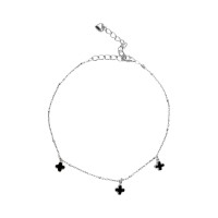 Срібний браслет на ногу Артикул  550334Нч Розмір 22