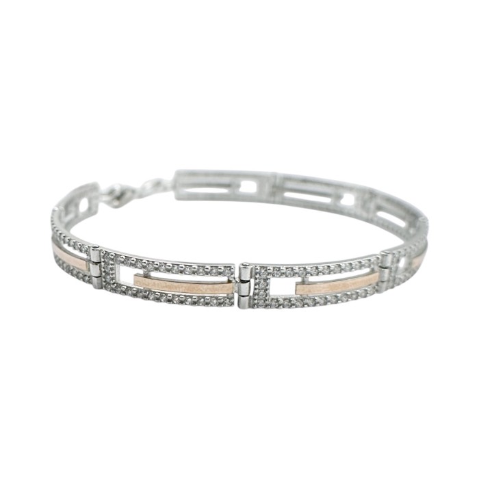 Срібний браслет з золотою пластиною Артикул 067 .5