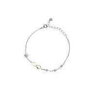 Срібний браслет з золотою пластиною Артикул 227 Розмір 17