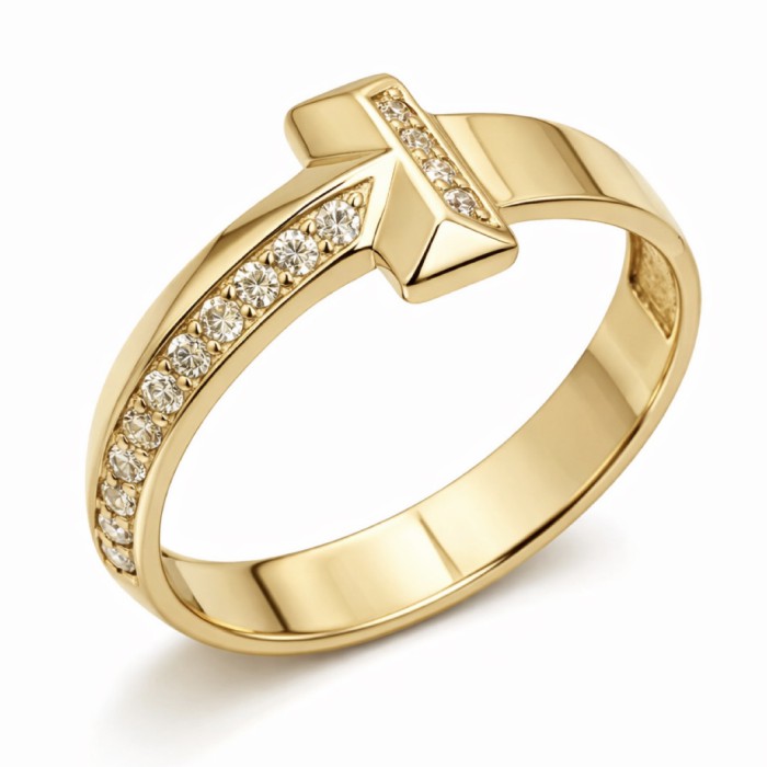 Золота каблучка з вставками фіанітів Артикул 1/1118