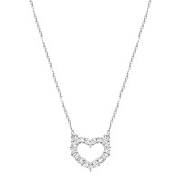 Срібне кольє з серцем Артикул ЛК-0416р Розмір 40