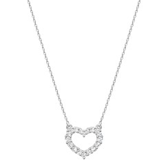 Срібне кольє з серцем Артикул ЛК-0416р Розмір 40