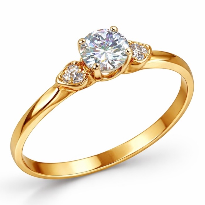 Золота каблучка на пропозицію з фіанітом Розмір 18 Артикул  К1852