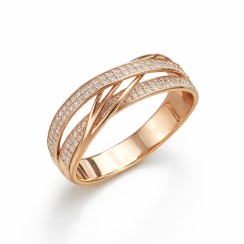 Золота каблучка з фіанітами Артикул 1106500101 Розмір 19.5