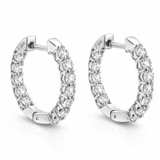 Золоті сережки з білого золота з фіанітами Артикул 2111695102
