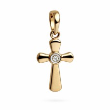 Золотий хрестик з фіанітом та емалю Артикул 3112484101