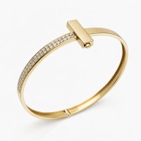 Золотий браслет з фіанітами Артикул 5/1005 Розмір 18