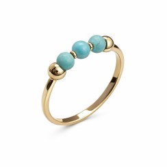 Золота каблучка з бірюзою Артикул 1192191101 Розмір 17