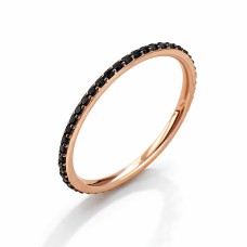 Золота каблучка з чорними фіанітами Артикул 1101281101