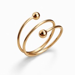 Золота каблучка з кульками Артикул 1011788101 Розмір 18