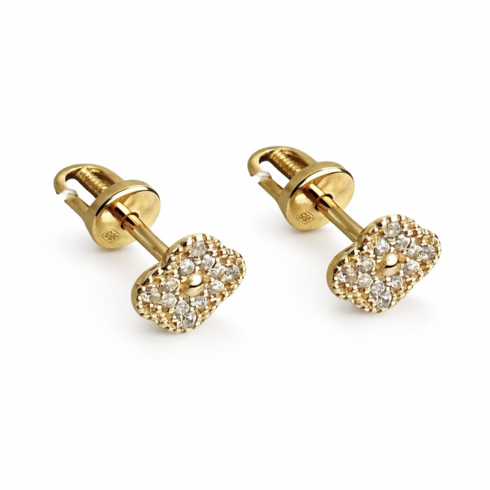 Золоті сережки з фіанітами Артикул 2190441101