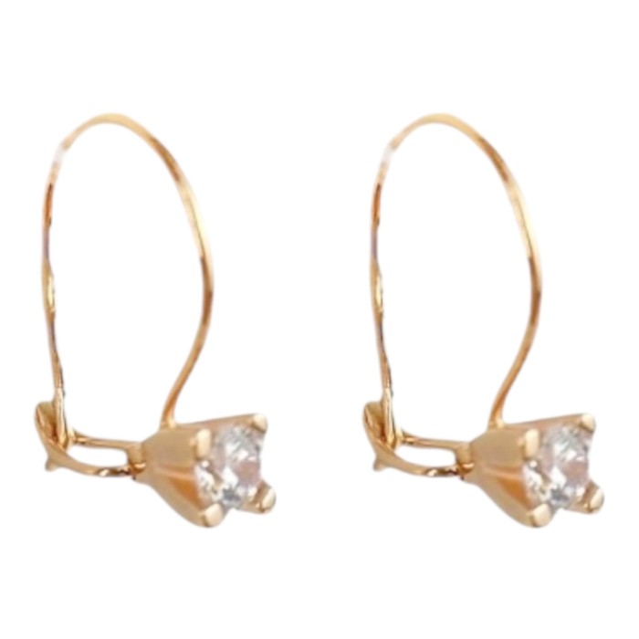 Золоті сережки дитячі з фіанітом . Артикул 470715