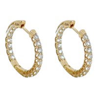 Золоті сережки кільця з фіанітами Артикул  2111689101