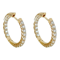 Золоті сережки кільця з фіанітами Артикул  2111689101