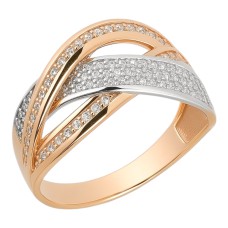 Золота каблучка з фіанітами Артикул 1191496112