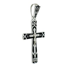 Срібний хрестик з емаллю. Артикул 131-п