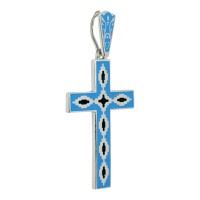 Срібний хрестик з емаллю. Артикул А243-п