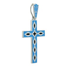 Срібний хрестик з емаллю. Артикул А243-п