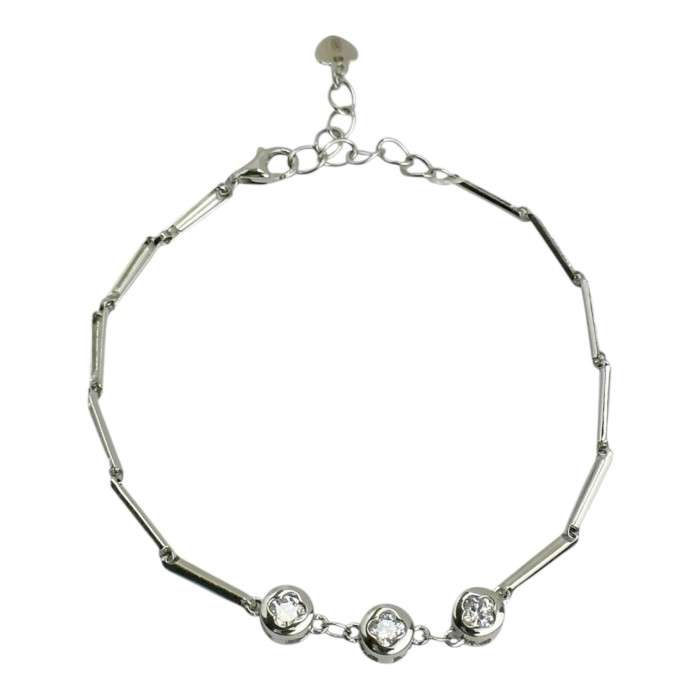 Срібний браслет з фіанітами  см Артикул R164