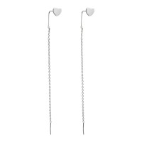 Срібні сережки протяжки з сердечком Артикул 520854