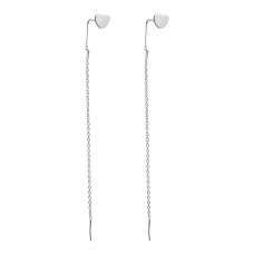 Срібні сережки протяжки з сердечком Артикул 520854