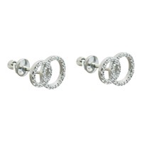 Срібні сережки пусети з фіанітами Артикул ЛК-0198/1р