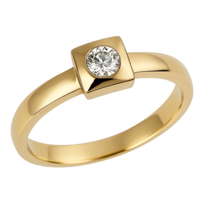 Золота каблучка з діамантом Розмір 16 Артикул 12179