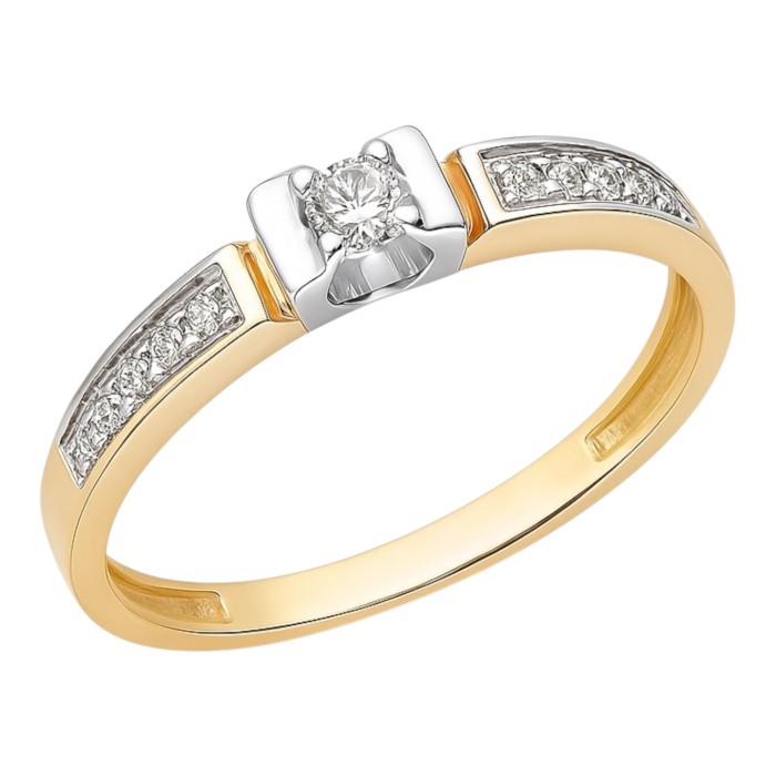 Золота каблучка з діамантами Розмір 17.5 Артикул 11273