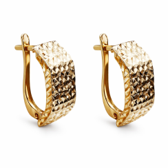 Золоті сережки з алмазною насічкою Артикул 210717