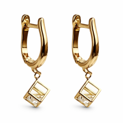 Золоті сережки з фіанітом Артикул 211657