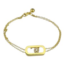 Золотий браслет Артикул GS-04-BrcltMES02G-10 Розмір 18.0