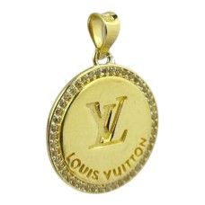 Золота підвіска з фіанітами Артикул GS-032-SuspensionLV01G-10