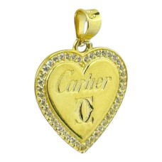 Золота підвіска серце з фіанітами Артикул GS-032-SuspensionCRT01G-10