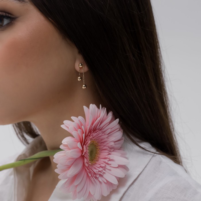 Золоті сережки лимонне золото Артикул 210108_л