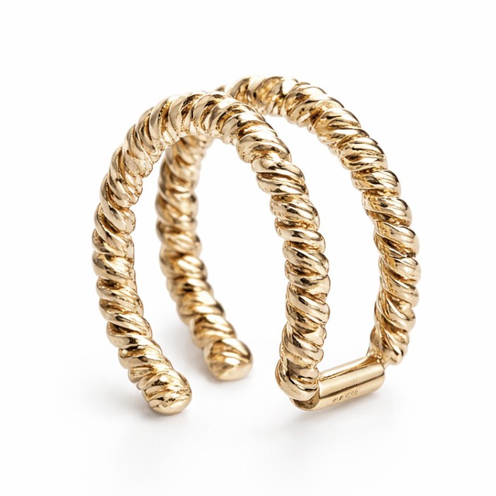 Золота сережка каффа Артикул 210219_1