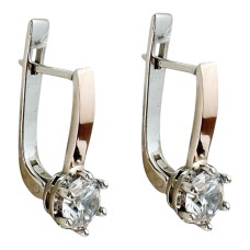 Срібні сережки з золотою пластиною. Артикул 848С.Rh